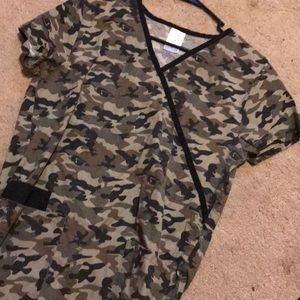 Camo scrub top